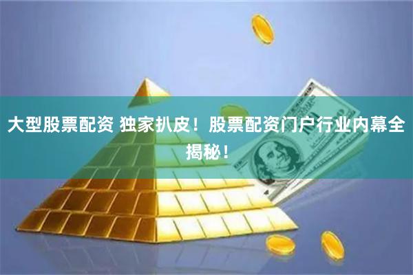 大型股票配资 独家扒皮！股票配资门户行业内幕全揭秘！