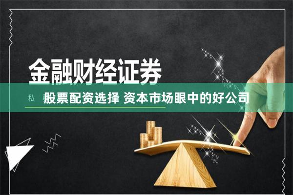 股票配资选择 资本市场眼中的好公司
